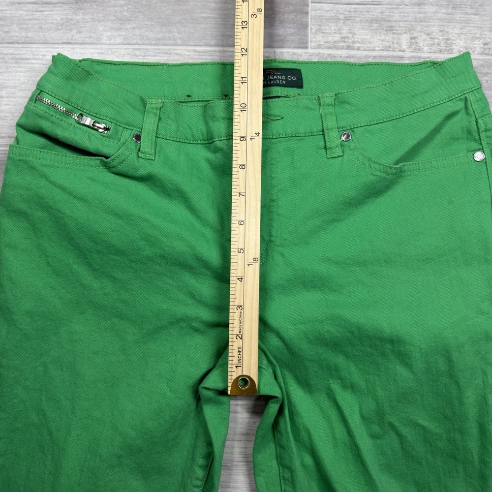 Lauren Ralph Lauren LRL Kelly Green Wash Denim Capri Jeans Women's Size 12 - Picture 5 of 9